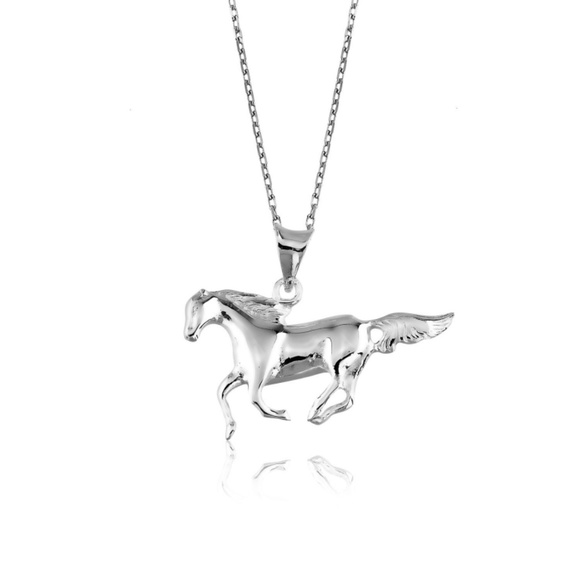 Grand Bazaar Jewelers Jewelry - 925 Sterling Silver stunning HORSE  Necklace